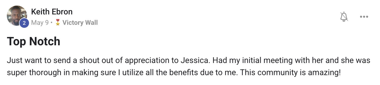 Keith Ebron: shout out to Jessica, super thorough